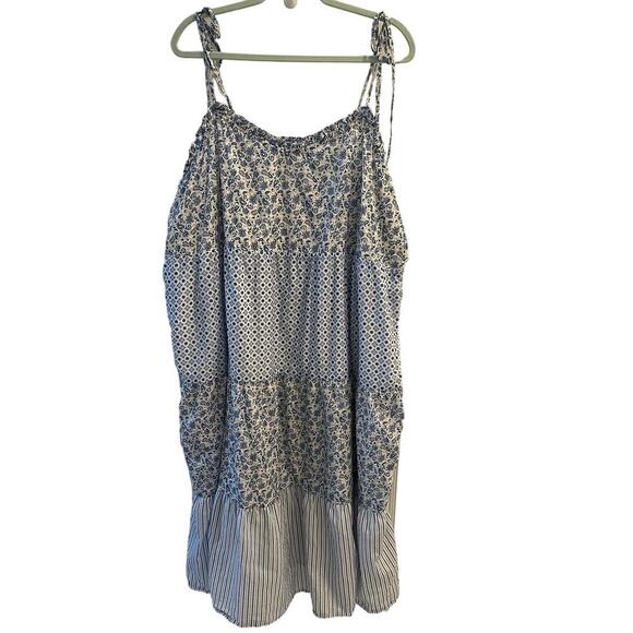 J. Crew Dresses & Skirts - J. Crew Size 3X Blue White Paisley Floral Tiered Sundress